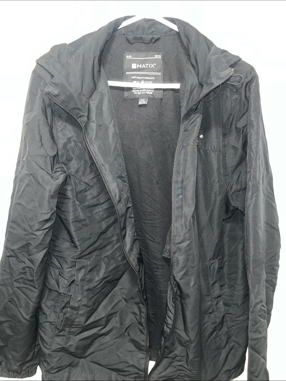Matix Black Men's Hooded Windbreaker Jacket